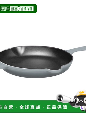 自营 Chantal 10 英寸圆形铸铁煎锅 - 淡灰色 美国奥莱直发