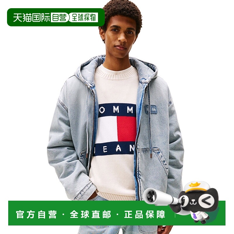 1h可退 日本直邮TOMMY JEANS 男装 加棉宽松连帽牛仔外套 左胸log