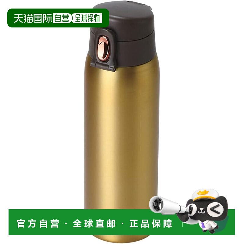 【日本直邮】Pearl Metal珍珠金属 水壶500ml单触/不锈钢 金HB-63