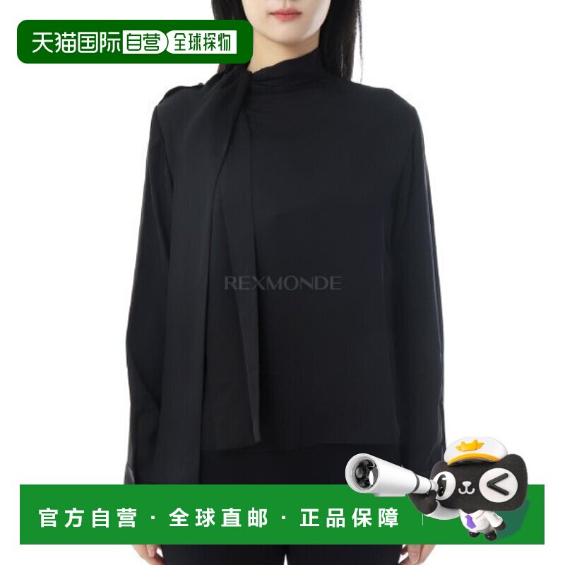 韩国直邮Theory 真丝乔其纱系带衬衫 (P0802510 001) 女式衬衫图片