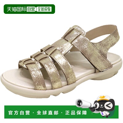 日本直邮RegettaCanoe 女士穿孔橡胶凉鞋交叉带和低跟（TB204-GLD