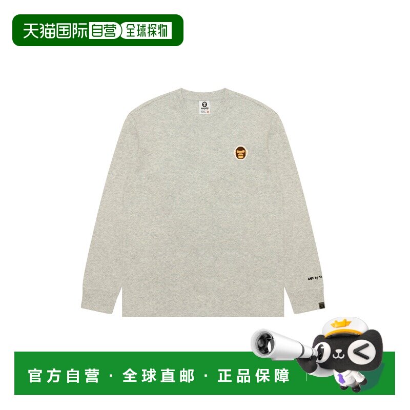 日本直邮AAPE 男士 长袖T恤 基础款简约设计 胸前刺绣标 AAPLTM19图片