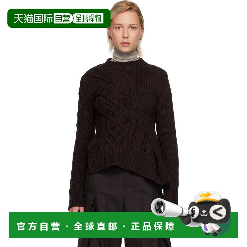 1h可退 香港直邮Sacai 女士 棕色 Wool Knit 毛衣 2508054601BROW