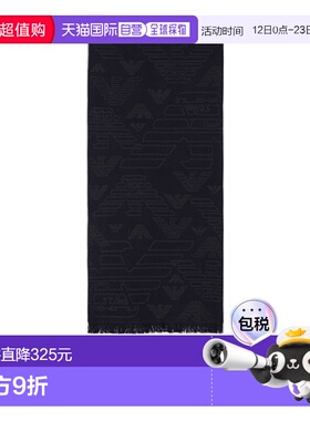 香港直邮Emporio Armani 全身提花老鹰图案羊毛围巾 625009CC306