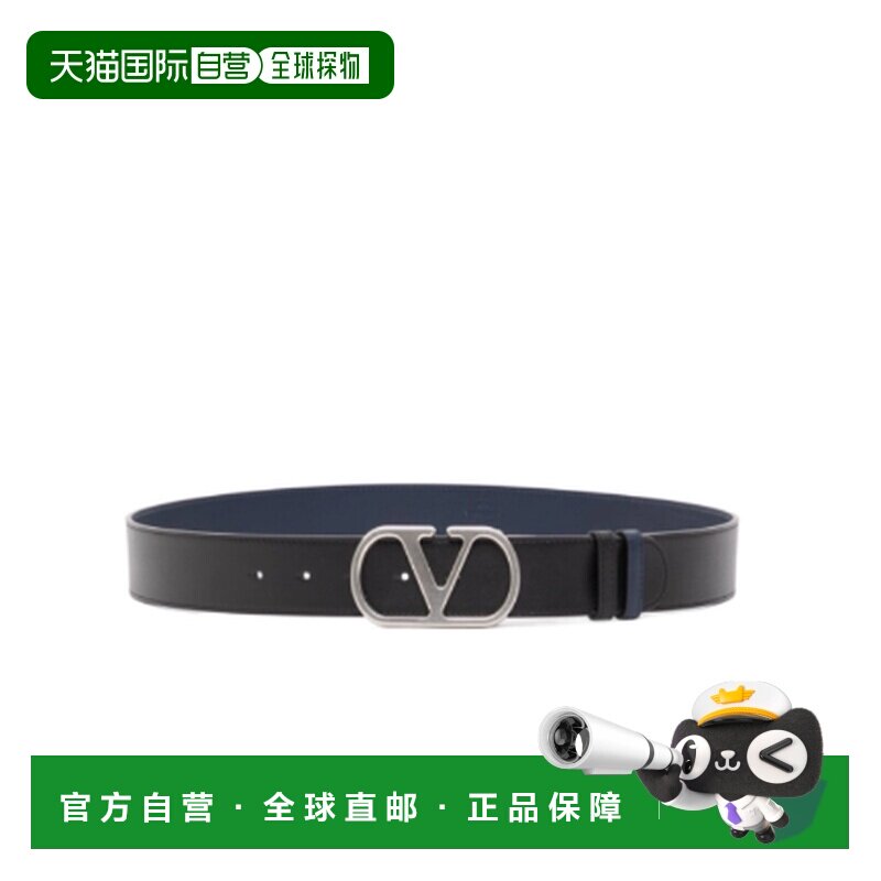 1h可退 香港直邮valentino 华伦天奴 男士 黑色皮革双面皮带 8Y2T