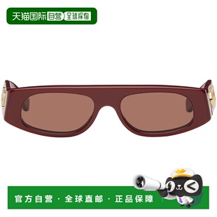 1h可退 香港直邮潮奢 Gucci 古驰 女士 酒红色 Geometric 太阳镜