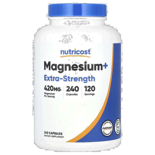 香港直发Nutricost镁+胶囊骨质疏松纾解元素营养补充剂240粒
