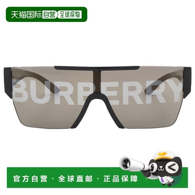 自营Burberry Gold with silver Burberry Shield Men's Sunglass