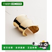 自营欧洲直邮YSL圣罗兰 女士黄金色黄金纹理感开口厚款 手镯