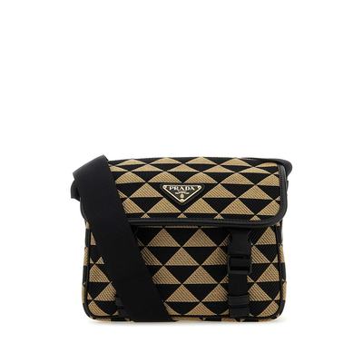 Prada 普拉达 男士 Embroidered fabric  Symbole crossbody ba