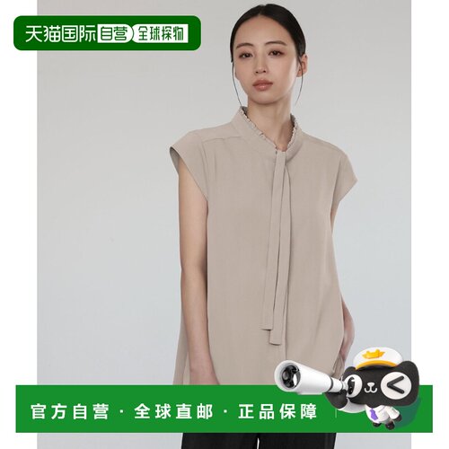 1h可退 日本直邮Flolia 女士蝴蝶结领口荷叶边短袖商务衬衫【可机