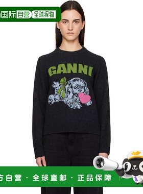 1h可退 香港直邮GANNI 甘尼 女士 灰色 Puppy Wool Jumper 毛衣 K