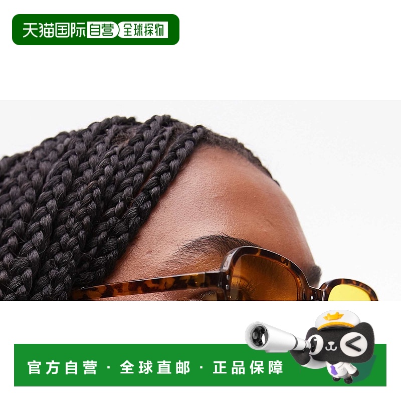 1h可退 香港直邮潮奢 Topshop 女士 Madeira tort 圆形黄色太阳眼