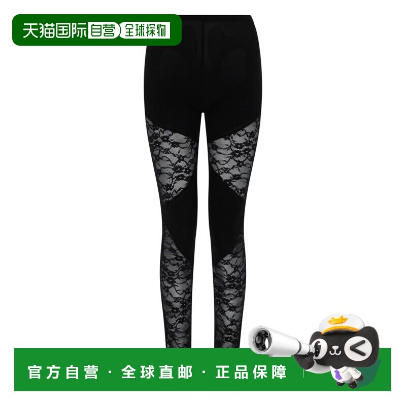1h可退 香港直邮Nina Ricci 莲娜丽姿 女士 拼布蕾丝拼接打底裤 2