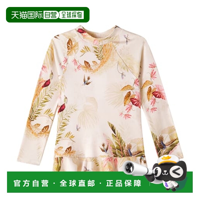 1h可退 香港直邮潮奢 ZIMMERMANN 男童 rashguard 花朵荷叶边上衣
