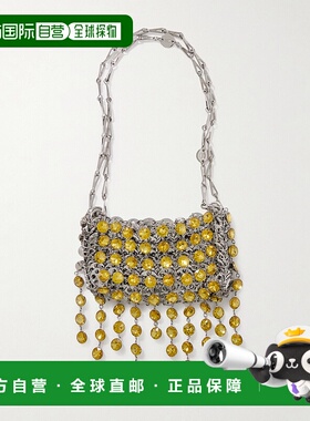 1h可退 香港直邮Rabanne 女士 1969 Nano 水晶装饰链甲肩包 25HSS