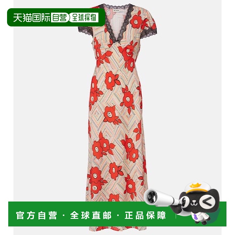 1h可退 香港直邮RIXO 女士 Clarice 花朵中长连衣裙 colorful花色