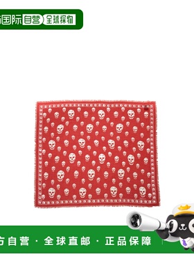 1h可退 香港直邮奢淘 Alexander McQueen 骷髅印花围巾 男 110640