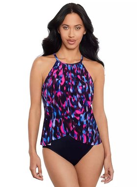 美国直邮Magicsuit 女士樱桃炸弹 Aubrey 印花垂褶连体泳衣