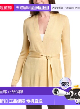 自营Lafayette 148 New York Belted Silk Cardigan - yellow 美
