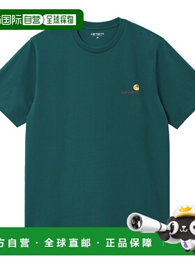 日本直邮Carhartt WIP 刺绣徽标印花圆领短袖T恤 男款 绿色