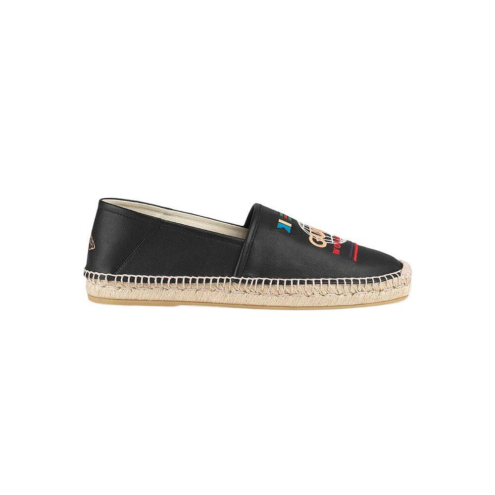 Gucci 黑色Worldwide草编鞋 599532A9L00