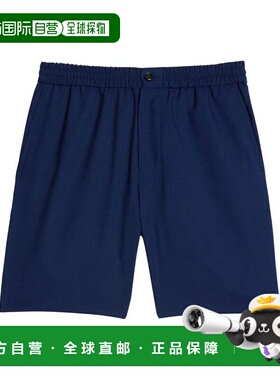 1h可退 香港直邮Ami Paris 男士 AMI de 巴黎运动海军风短裤 HSO3