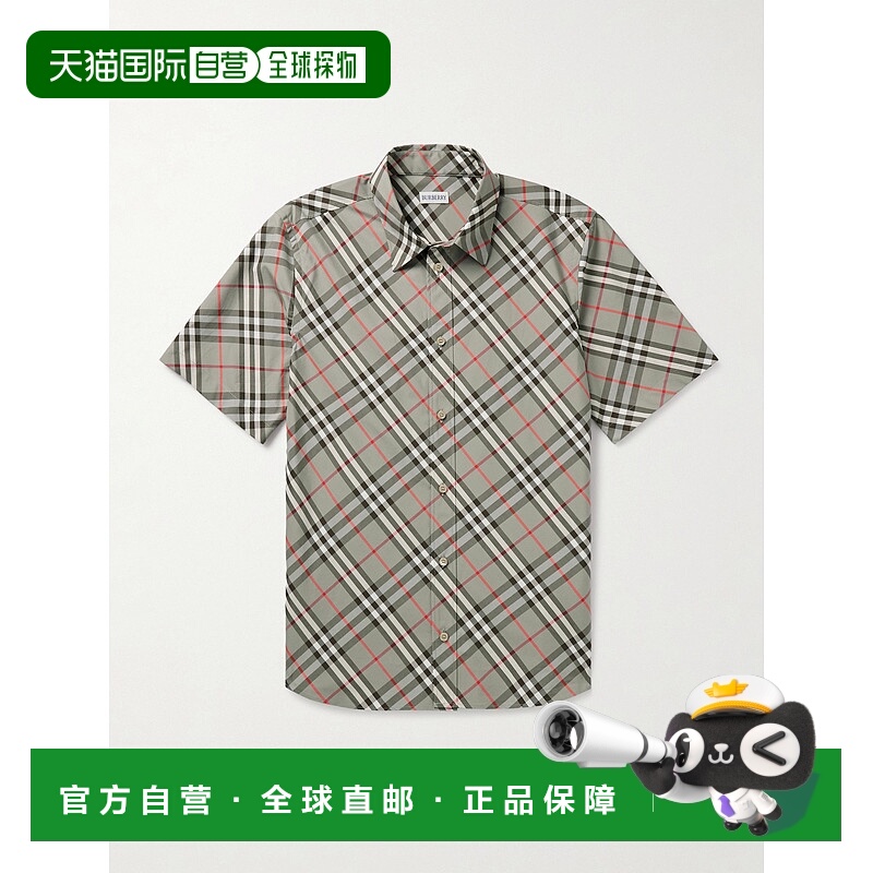 香港直邮Burberry 巴宝莉 男士 格纹棉质府绸衬衫 8113537