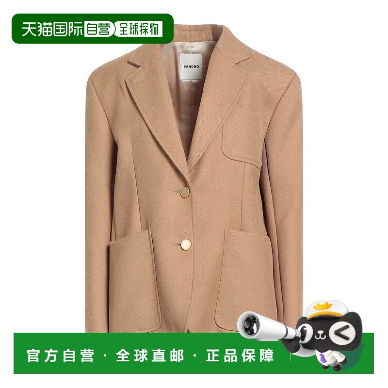 1h可退 香港直邮潮奢 Sandro 女士 西装外套 beige米色 舒适时尚