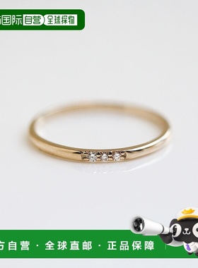 1h可退 日本直邮cui-cui 钻石三石戒指 K10YG 759668