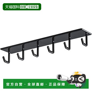 【日本直邮】山崎实业磁吸式厨房用单排挂钩6勾W28XD5XH4cm黑色 4