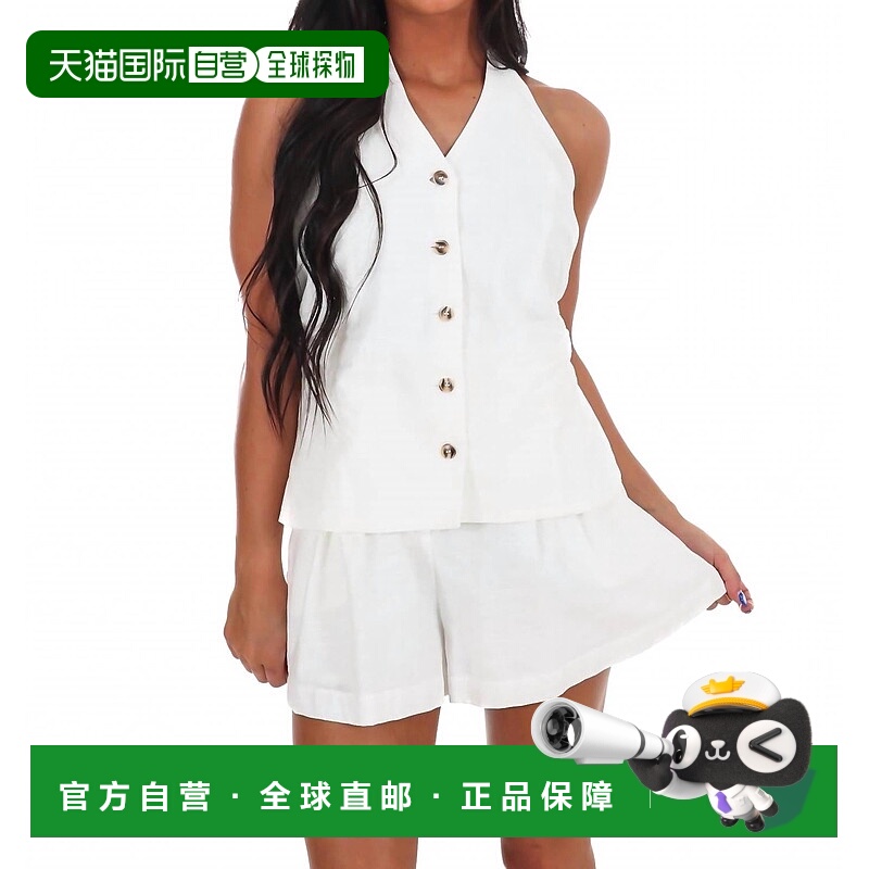 自营mustard seedBold Move V-Neck Romper In White - white 美