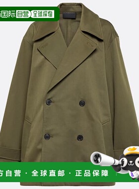 1h可退 香港直邮NILI LOTAN 女士 Cade 棉质斜纹布风衣 green绿色