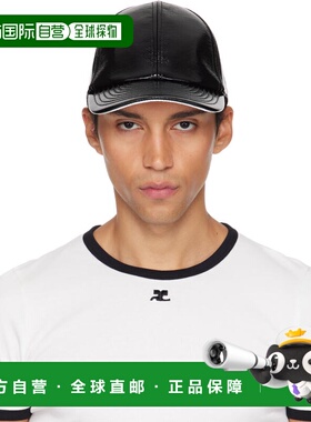 1h可退 香港直邮Courreges 男士 黑色 Reedition 系列棒球帽 PERA