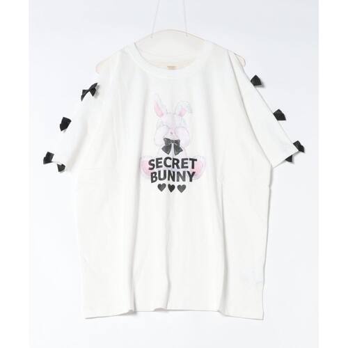 1h可退 日本直邮Secret Honey 女士 袖侧开衩兔耳印花T恤 6SZ2050