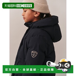 欧洲直邮Bonpoint小樱桃 Jorgie女童海军蓝可拆帽长款羽绒服防风
