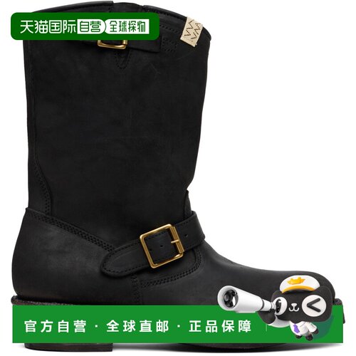 1h可退 香港直邮Visvim 维斯维木 男士 黑色 T.W.O. Folk 中筒靴