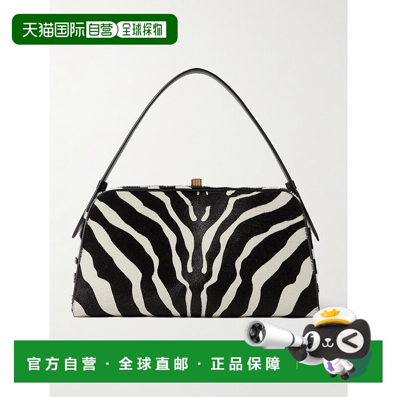 1h可退 香港直邮潮奢 KHAITE 女士 Cate 皮革饰边斑马纹小牛毛手