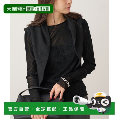 日本直邮Plage 女装 弗洛克印花网眼 长袖T恤 半透明设计 2507092