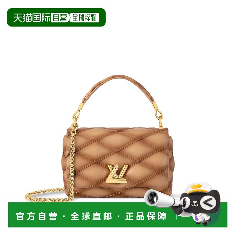 自营1h可退 欧洲直邮LV路易威登 GO-14女士沙色羔羊皮logo标识单