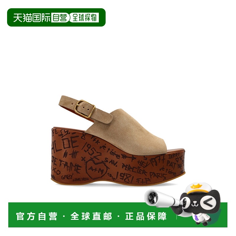 香港直邮CHLOÉ 女士凉鞋 CH25A10GRY751 SS2026 浅棕色 Wedge San