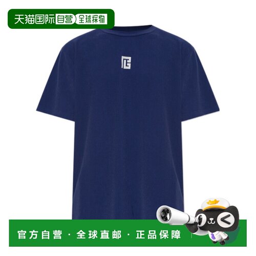 香港直邮BALMAIN 男士T恤 BWM3M1860423 AW2026 蓝色 短袖T恤男装