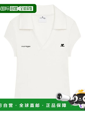 1h可退 香港直邮Courreges 女士 運動短版 V 領 T 卹 126JPO057JS