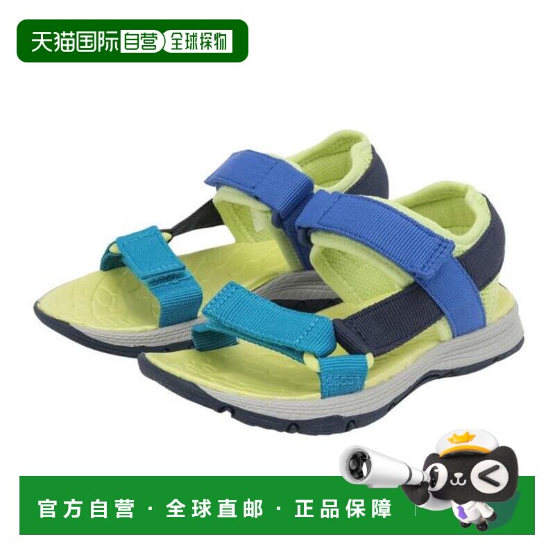 日本直邮Merrell 儿童运动扣带沙滩凉鞋 MK266759 海军蓝黄色