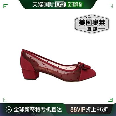 SALVATORE FERRAGAMO Vara Dots 女士 724111 红色高跟鞋 - 多色