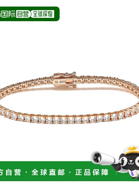 自营 Suzy Levian 方晶锆石纯银 7 英寸网球手链 - 粉红色 美国奥