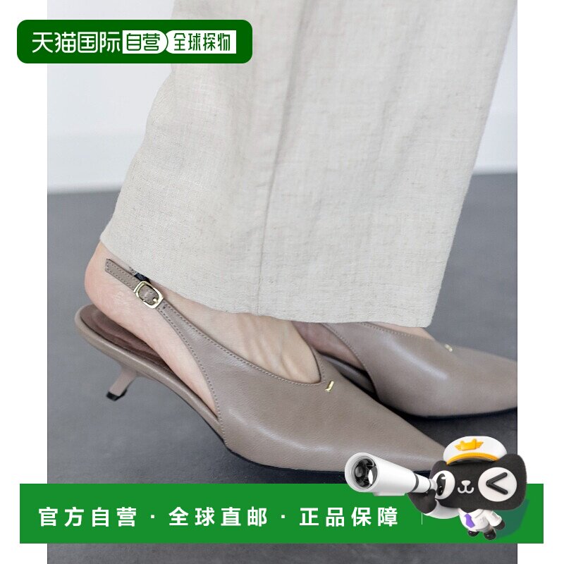 1h可退 日本直邮SESTO 女士 粗跟猫跟 金属装饰后绑带尖头高跟鞋