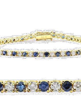 自营 pompeii33ct Blue Sapphire & Diamond Tennis Bracelet