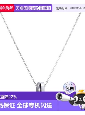 日本直邮festaria项链圆环黑色钻石吊坠简约时尚男士毛衣链蓝白