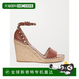 香港直邮潮奢 华伦天奴 1h可退 Valentino 铆钉织纹皮革 女士 105